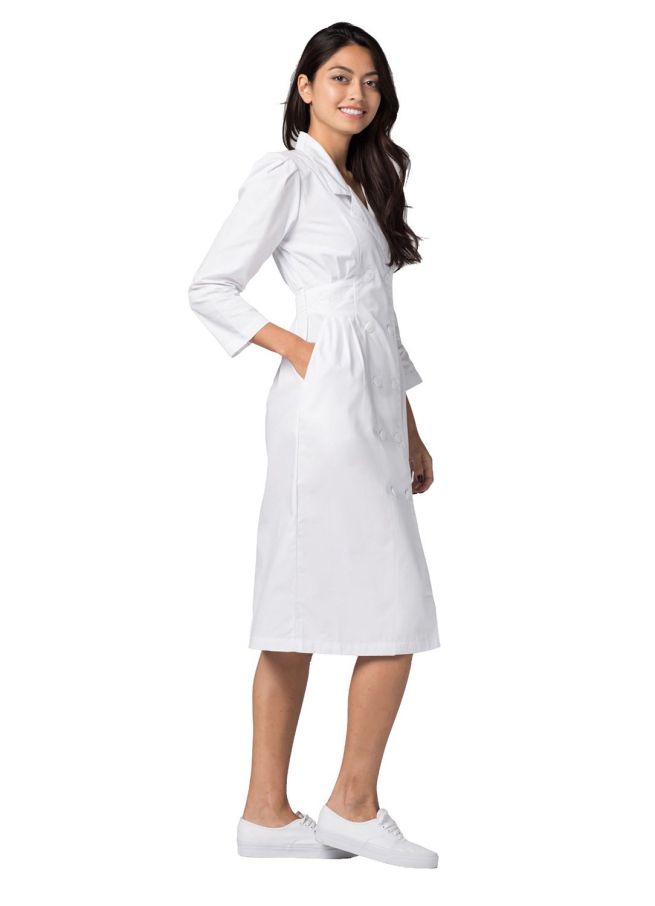 Adar Universal Fitted Midriff Scrub Dress, Women's, Size: 24, White Adar Universal Fitted Midriff Scrub Dress, Women's, Size: 24, White