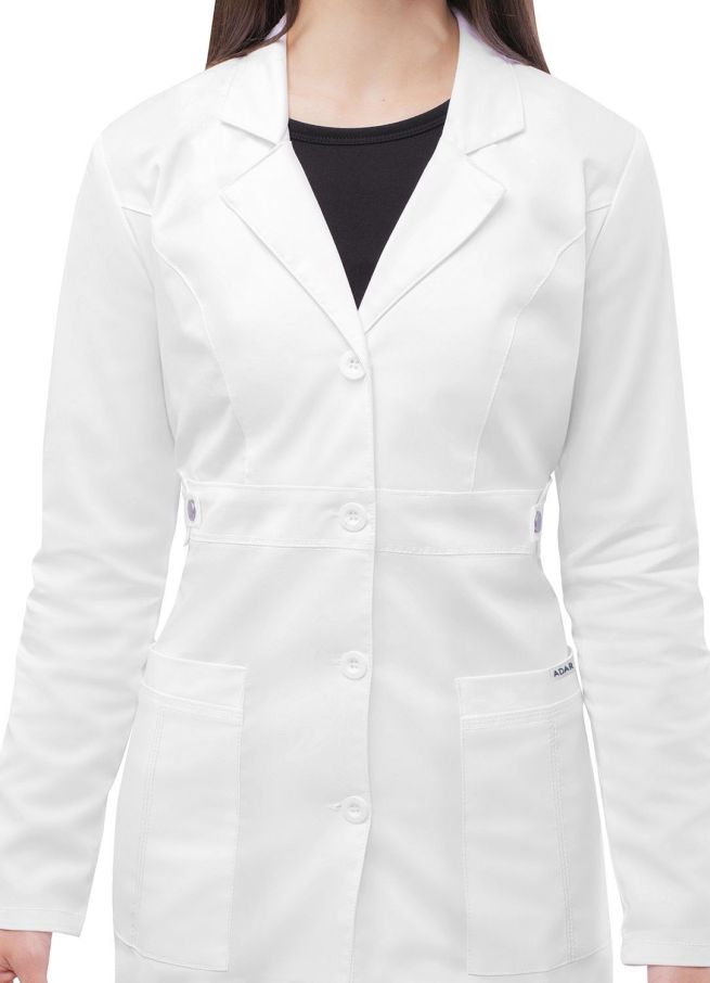 Adar Pop-Stretch Junior Fit Women's 28" Tab-Waist Lab Coat – Very Comfortable, Medical Uniform