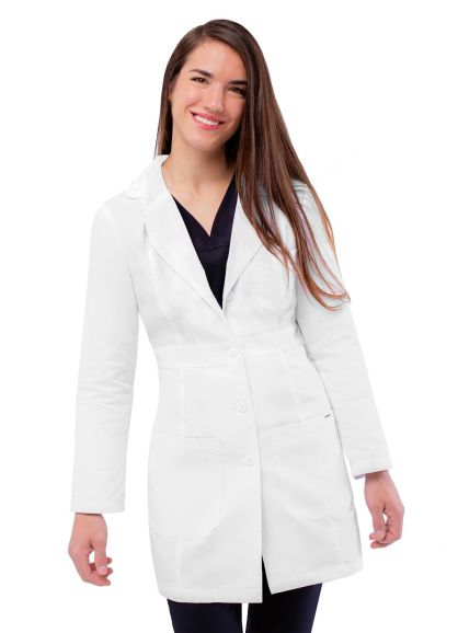Women's 33" Adjustable Belt Lab Coat White 2X