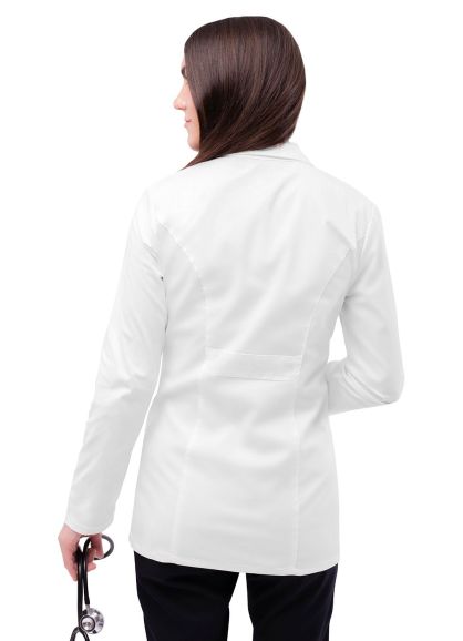 Women's 28" Tab-Waist Lab Coat White 2X