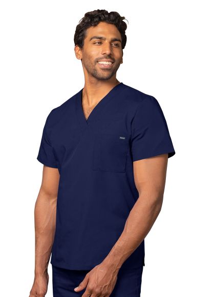 Unisex V Neck Tunic 1 Pocket Navy 3X