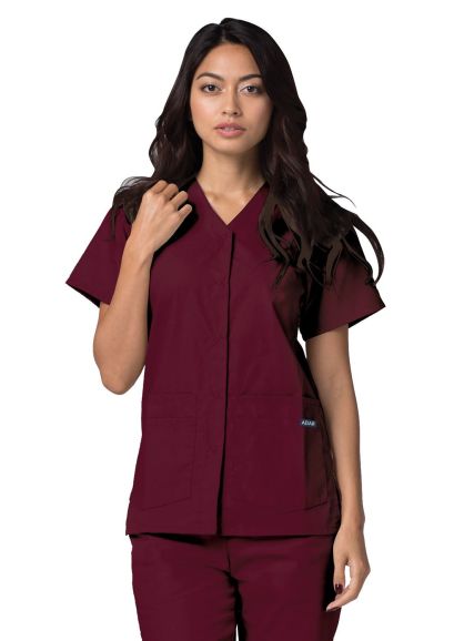 Double Pocket Snap Front Top Burgundy 2X