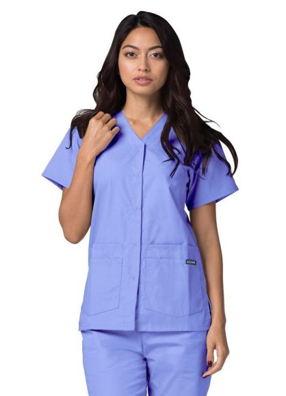 Double Pocket Snap Front Top Ceil Blue 2X