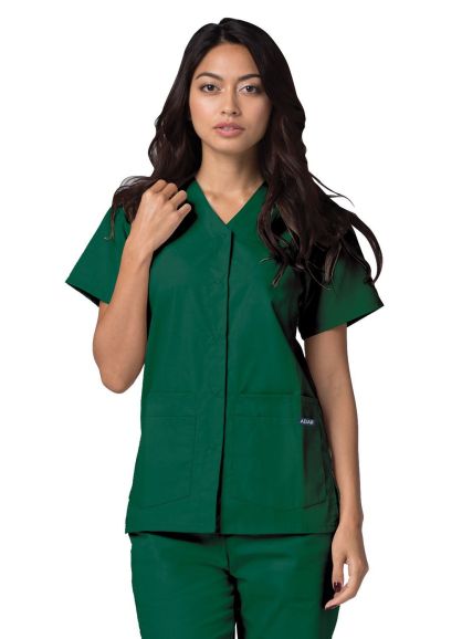 Double Pocket Snap Front Top Hunter Green 3X