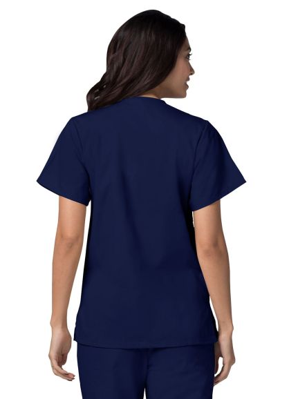 Double Pocket Snap Front Top Navy 2X