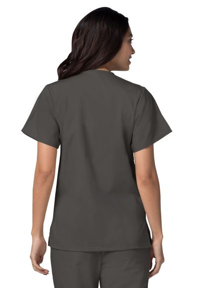 Double Pocket Snap Front Top Pewter 2X