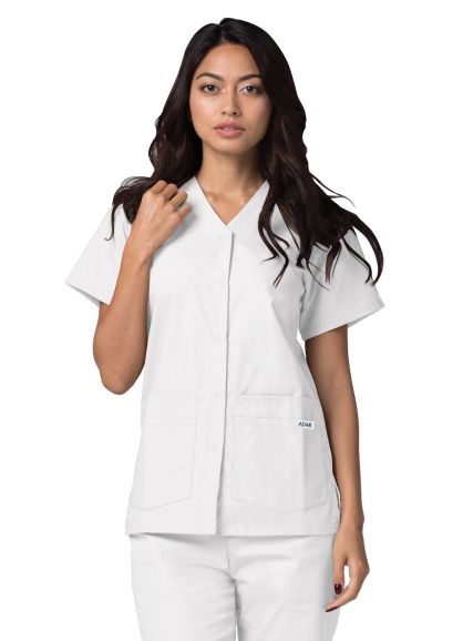 Double Pocket Snap Front Top White 4X
