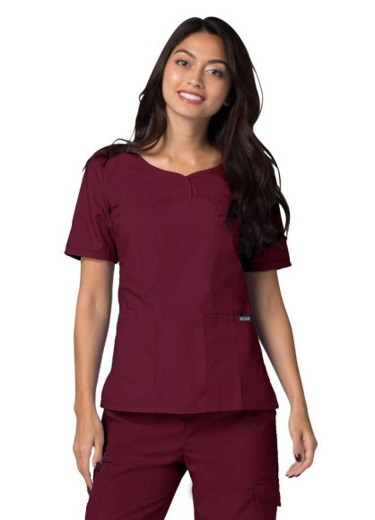 Sweetheart V-neck Top Burgundy 2X