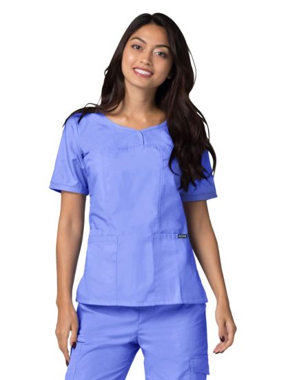 Sweetheart V-neck Top Ceil Blue 2X