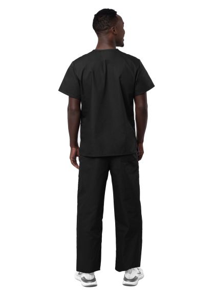 Unisex Drawstring Scrub Set Black 2X