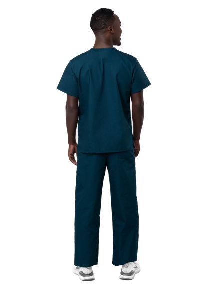 Unisex Drawstring Scrub Set Caribbean Blue L