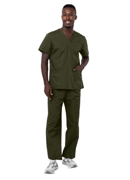 Unisex Drawstring Scrub Set Olive M