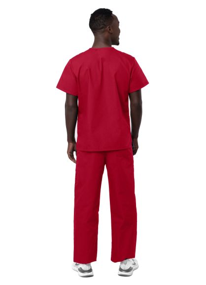 Unisex Drawstring Scrub Set Red XS