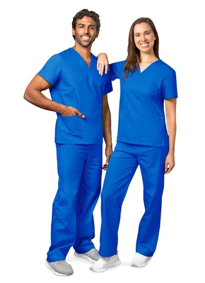 Unisex Drawstring Scrub Set Regal Blue 4X