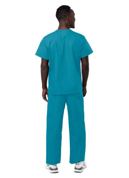 Unisex Drawstring Scrub Set Teal Blue 3X