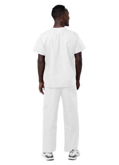 Unisex Drawstring Scrub Set White 2X