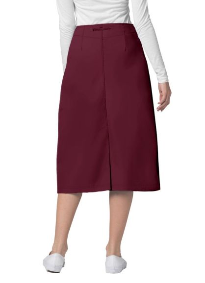 Mid-Calf Length Drawstring Skirt Burgundy 10