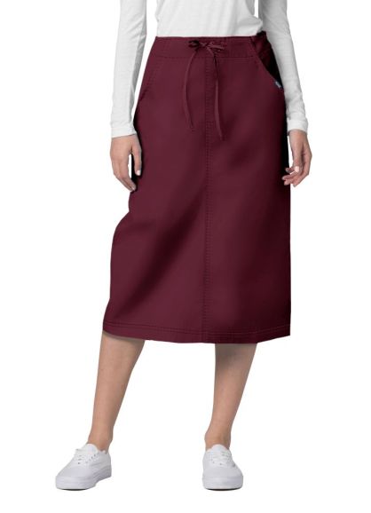 Mid-Calf Length Drawstring Skirt Burgundy 10
