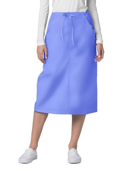 Mid-Calf Length Drawstring Skirt Ceil Blue 10