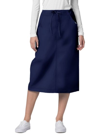 Mid-Calf Length Drawstring Skirt Navy 10