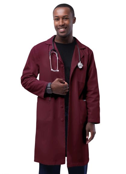 Unisex 39" Lab Coat with Inner Pockets Burgundy 34