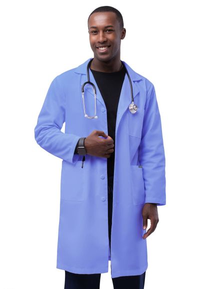 Unisex 39" Lab Coat with Inner Pockets Ceil Blue 34