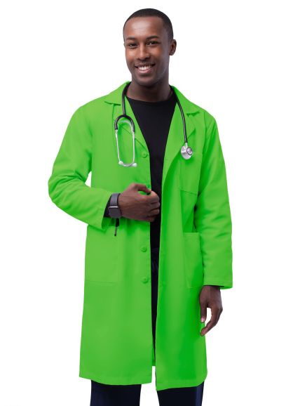 Unisex 39" Lab Coat with Inner Pockets Neon Lime Green 38
