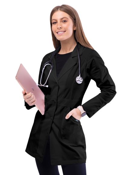 Women's 32" Perfection Lab Coat Black 2X