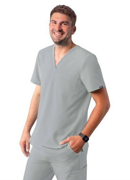 Men's Classic V-Neck Top Silver Gray 3X