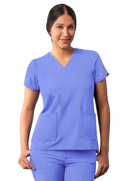 Modern V-Neck Top Ceil Blue 2X