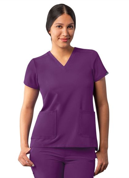 Modern V-Neck Top Eggplant 2X