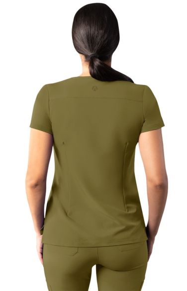 Women's Modern V-Neck Scrub Top Martini Olive 2X