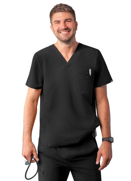 Men's Modern V-Neck Top Black 2X