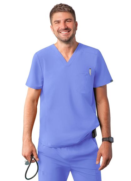 Men's Modern V-Neck Top Ceil Blue 2X