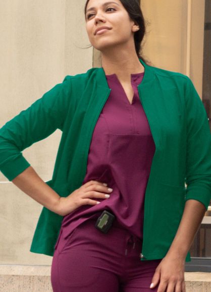 Women's Bomber Zipped Jacket Hunter Green L