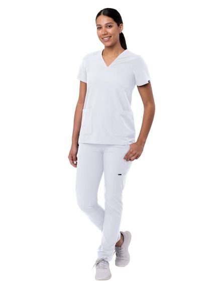 Women's Go-Basic Scrub Set White 2X
