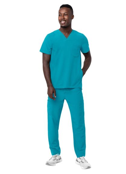 Men's Go-Everyday Cargo Scrub Set Teal Blue 2X