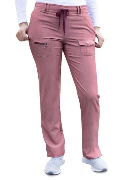 Women's Slim Fit 6 Pocket Pant Heather Wine 2X