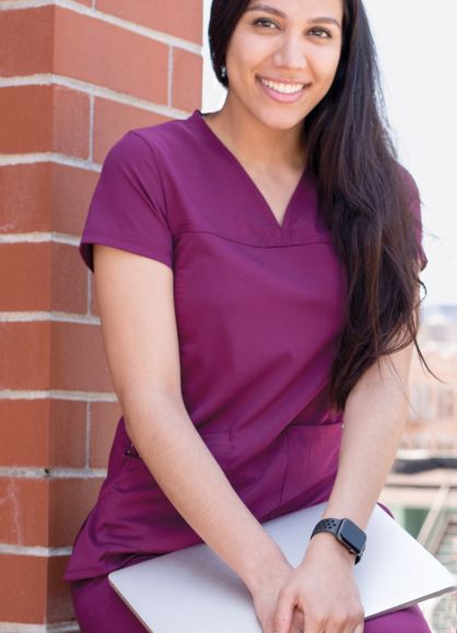 Women’s Sweetheart V-neck Scrub Top Wine 2X