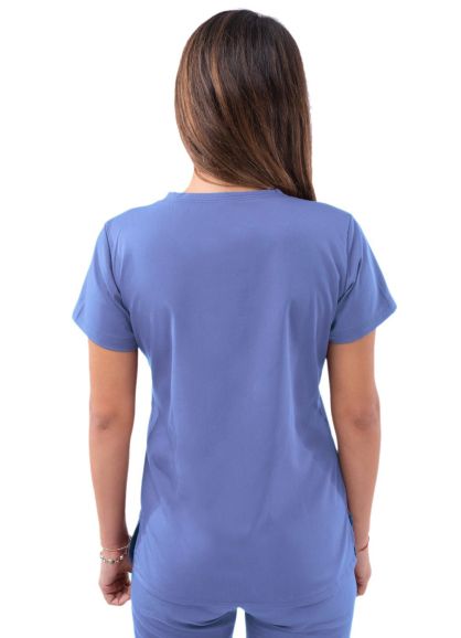 Women’s Sweetheart V-neck Scrub Top Ceil Blue 2X