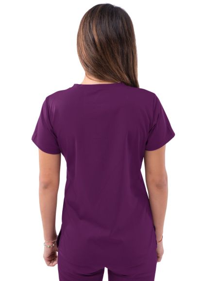 Women’s Sweetheart V-neck Scrub Top Eggplant 2X
