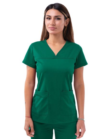 Women’s Sweetheart V-neck Scrub Top Hunter Green XS