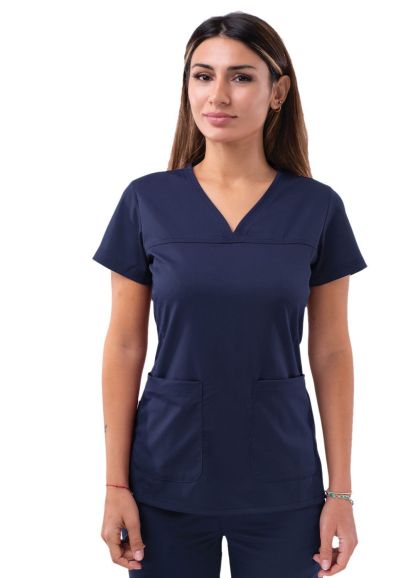 Women’s Sweetheart V-neck Scrub Top Navy 2X