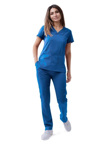 Women’s Sweetheart V-neck Scrub Top Royal Blue 2X