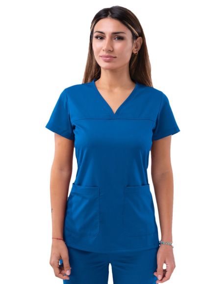 Women’s Sweetheart V-neck Scrub Top Royal Blue 2X