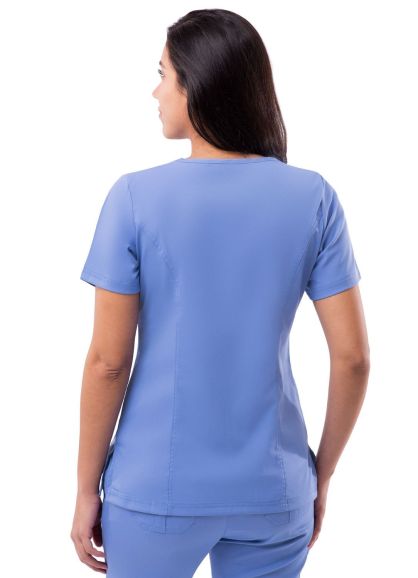 Womens Elevated V-neck Scrub Top Ceil Blue 2X