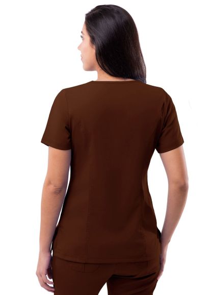 Women's Elevated V-neck Scrub Top Coffee 2X