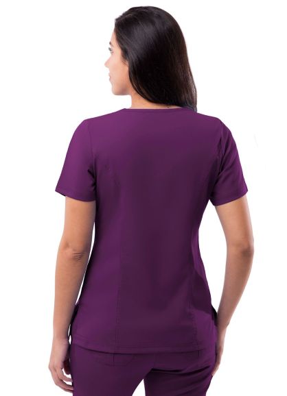 Womens Elevated V-neck Scrub Top Eggplant 2X
