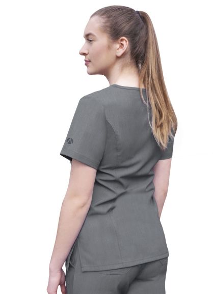 Women's Elevated V-neck Scrub Top Heather Grey 2X