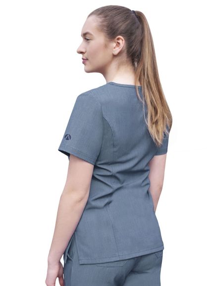 Women's Elevated V-neck Scrub Top Heather Navy XXS